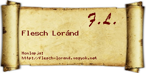 Flesch Loránd névjegykártya